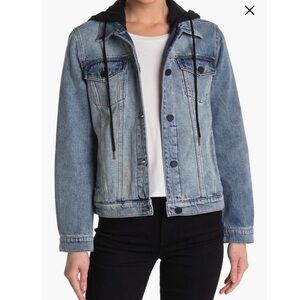 Blank NYC denim jacket with removable hood